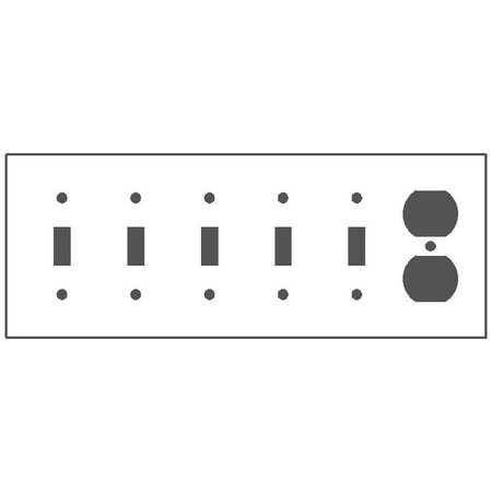 Mulberry Wallplates 6G WHITE 5SW/DPLX.RCPT. 86576